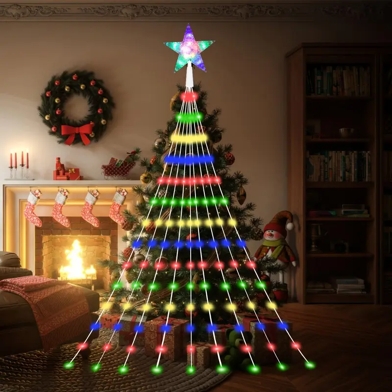 led starry string lights christmas tree decoration modern - Temu