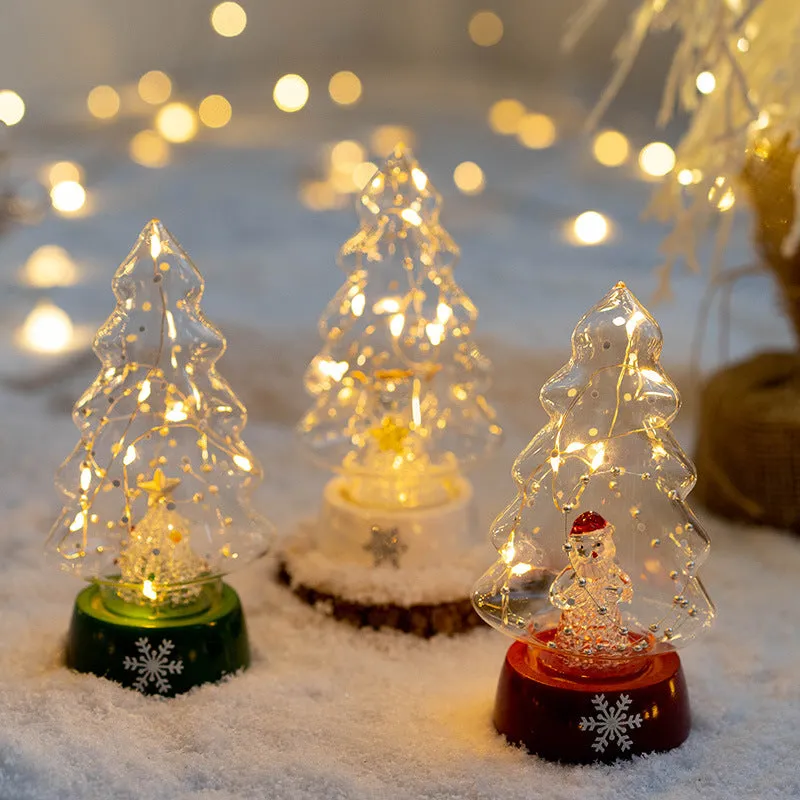 Lighted Crystal Christmas Tree Ornament, LED Tabletop Holiday Decor, F –  NLM Decor