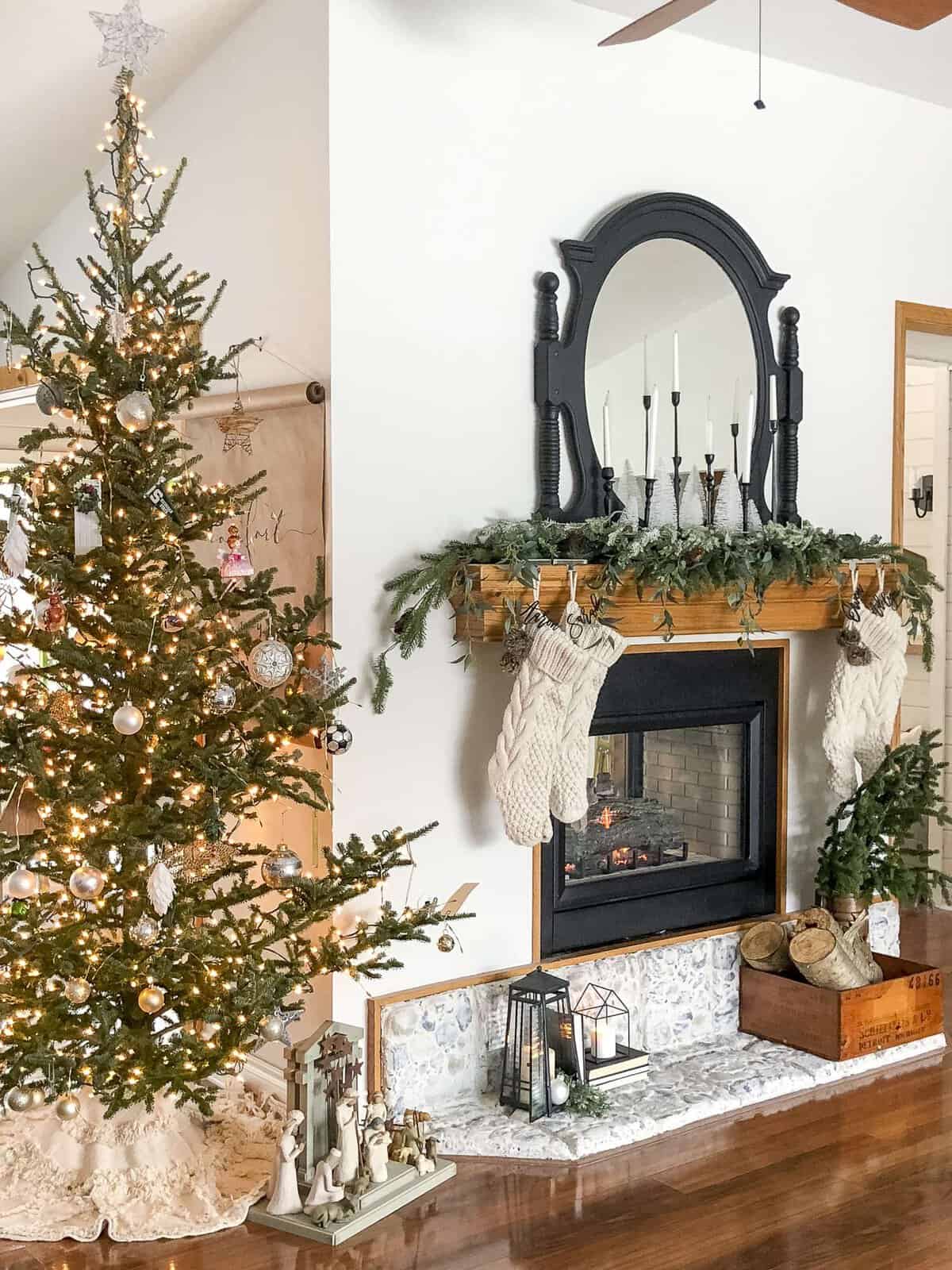 Living Room Farm Christmas Decor Neutral Modern Farmhouse Christmas  Decorations Grace In My Space