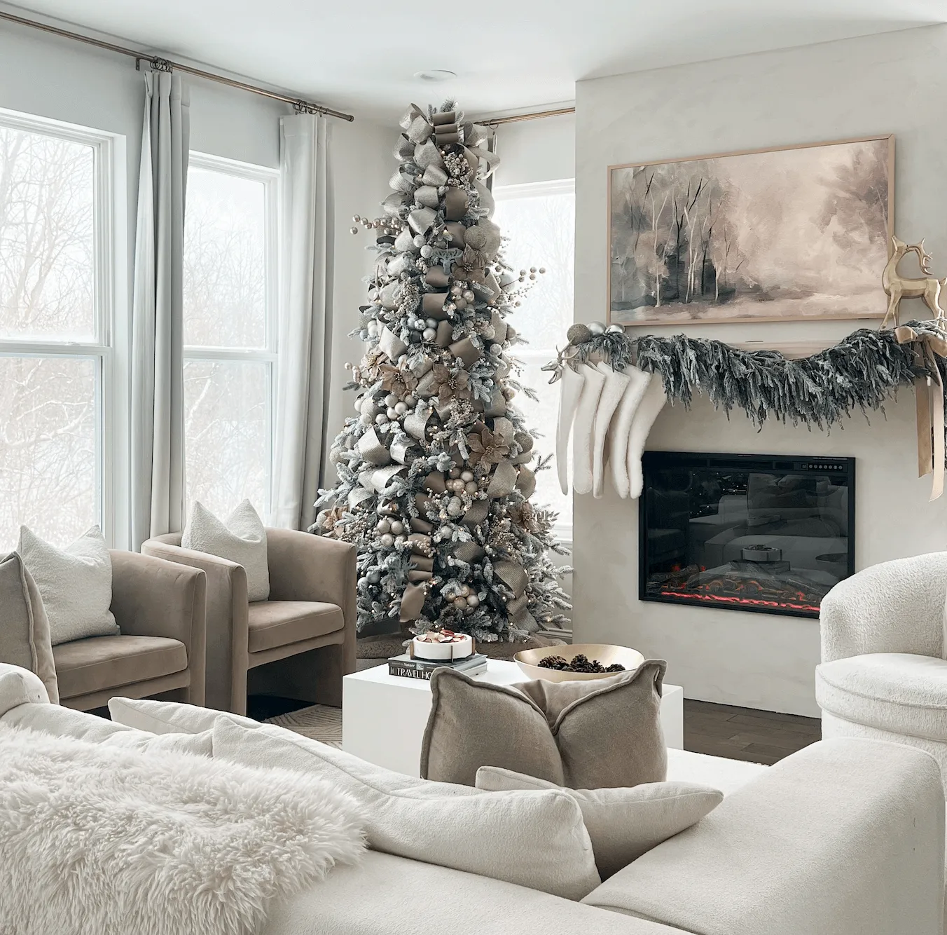 Living Room Winter Wonderland Decorations Best All-White Winter Wonderland  Decor 2025
