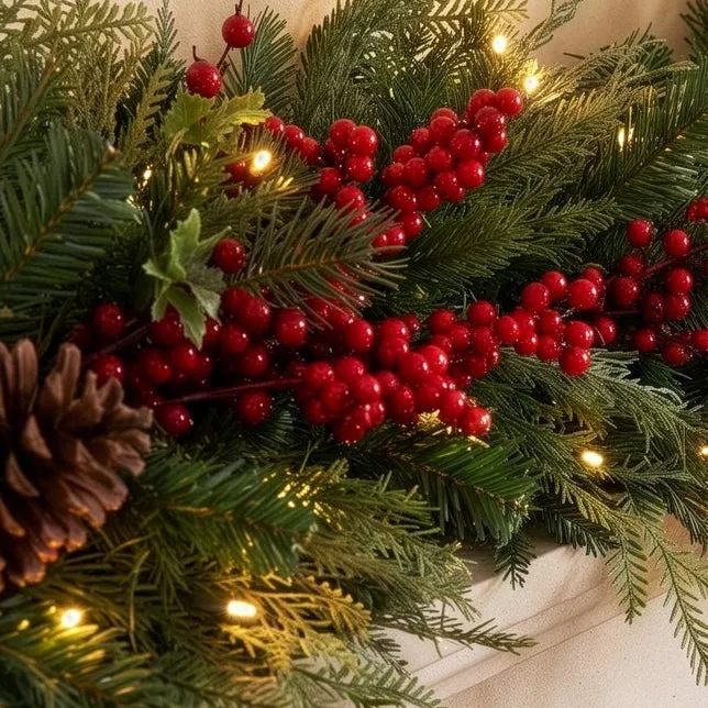 Luxury Christmas Garland With Lights 6ft | Marco Paul