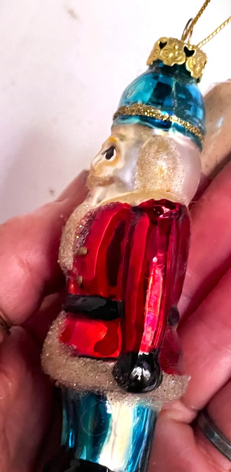 Mercury Glass Nutcracker Toy Soldier Christmas Tree Ornament For Sale at 1stDibs
