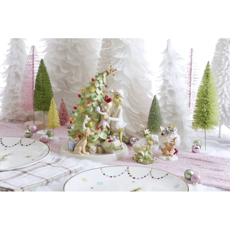 Merry Grinchmas Trimming The Tree Lit Figurine Lenox