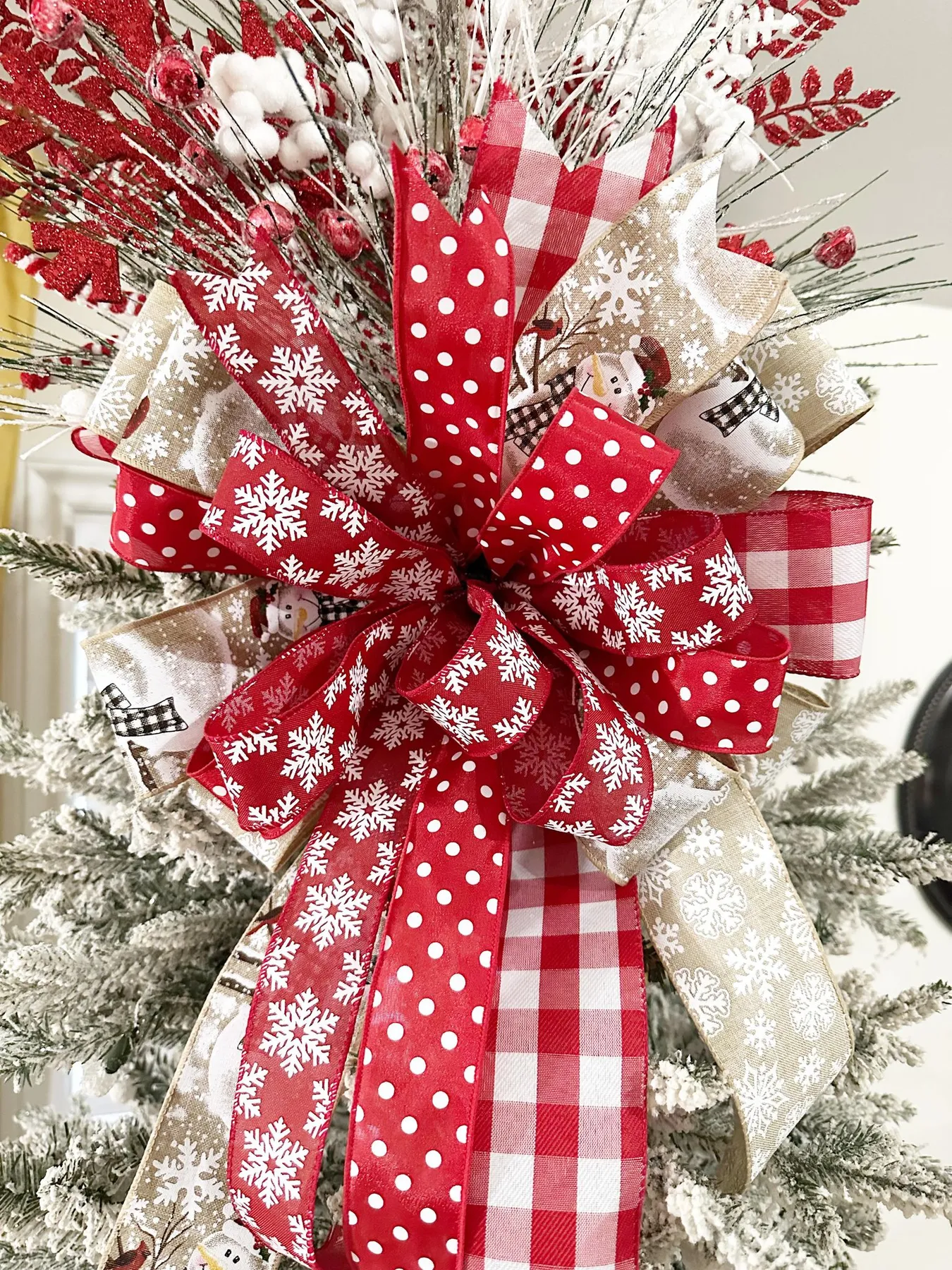 Modern Christmas Tree Ribbon Topper How To Make A Christmas Tree Topper  Sincerely Creative Mom