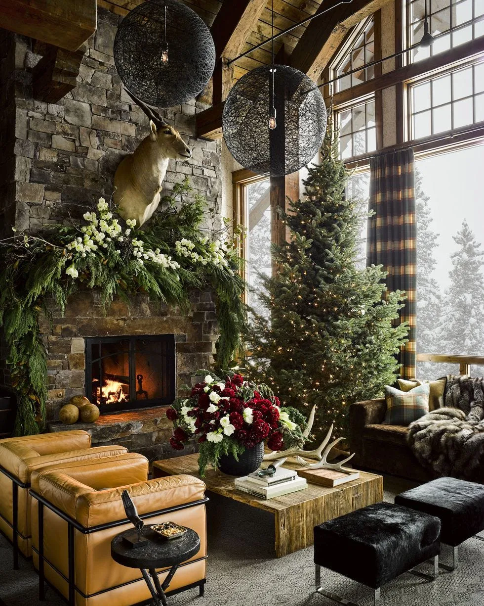 Mountain Independent Mantel Decor | 50 Christmas Resellers Ideas For The  Chicest Fireside Scene