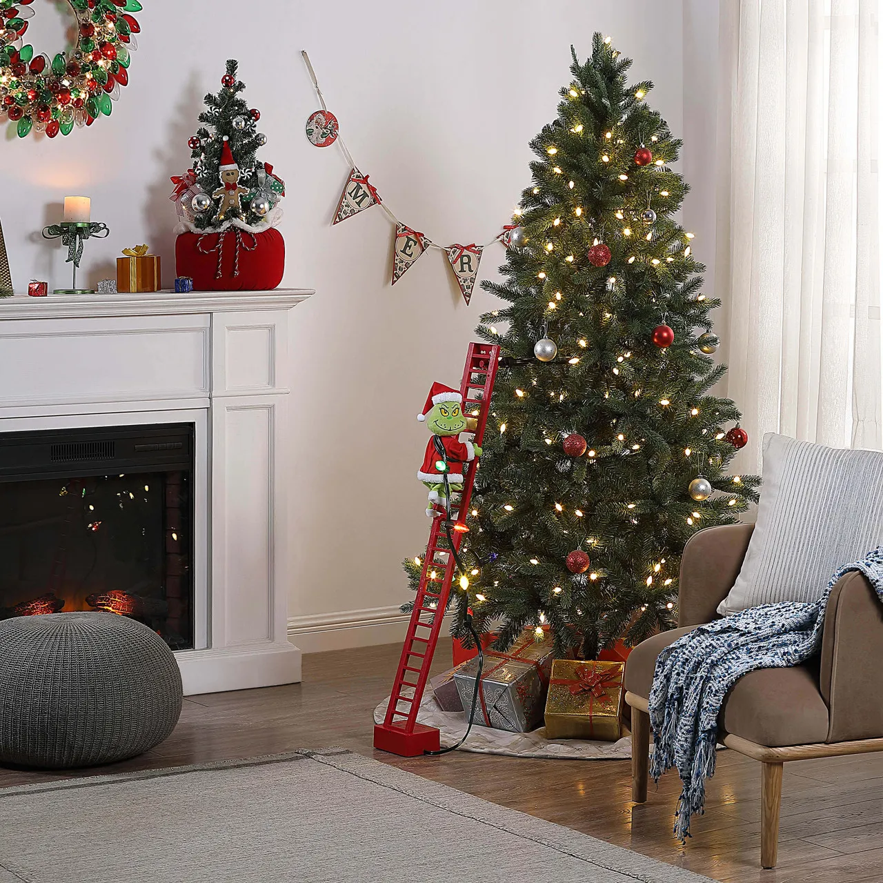 Mr. Christmas 43 in. Animated Ladder Climbing Grinch