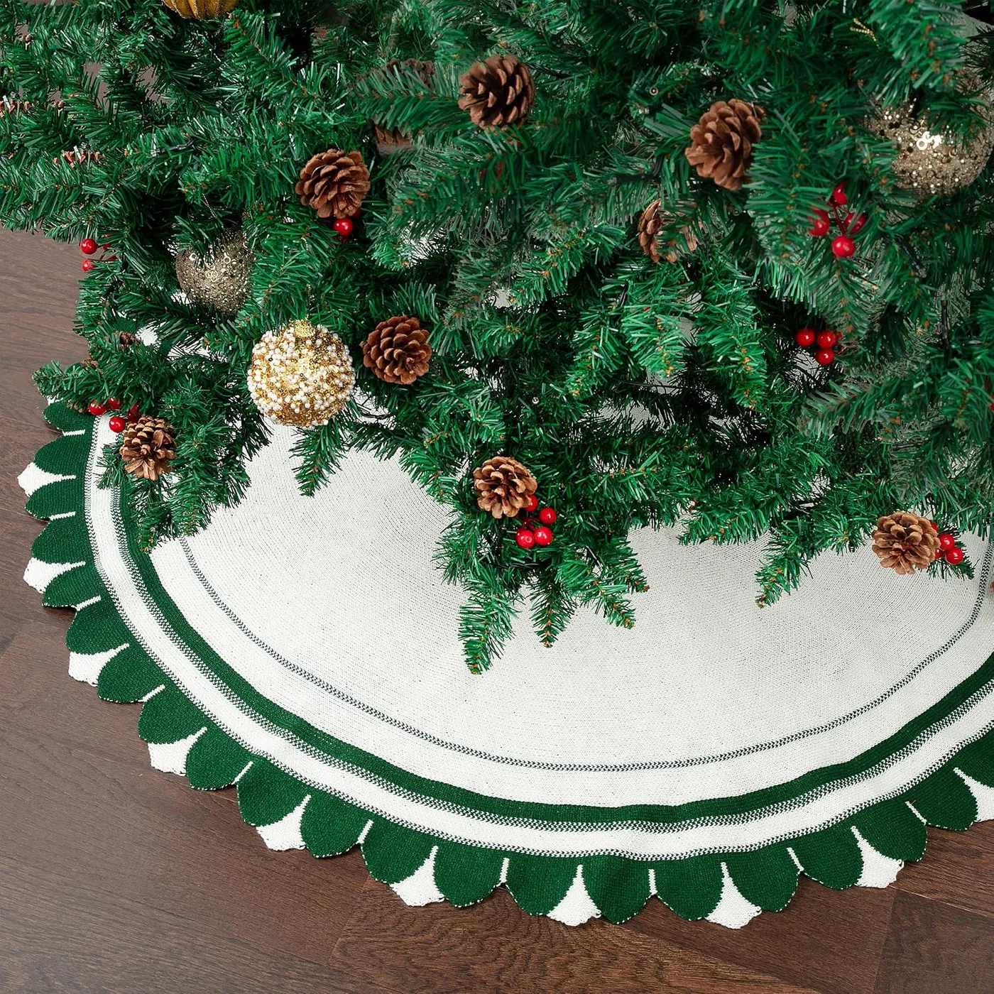 Mr. Pen- Knitted Christmas Tree Skirt 24 inches, UK | Ubuy