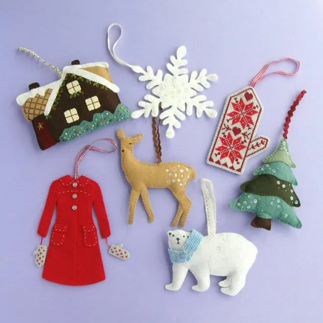 My Current Project: Sewing Felt Christmas Ornaments - Bugs and Fishes by Lupin