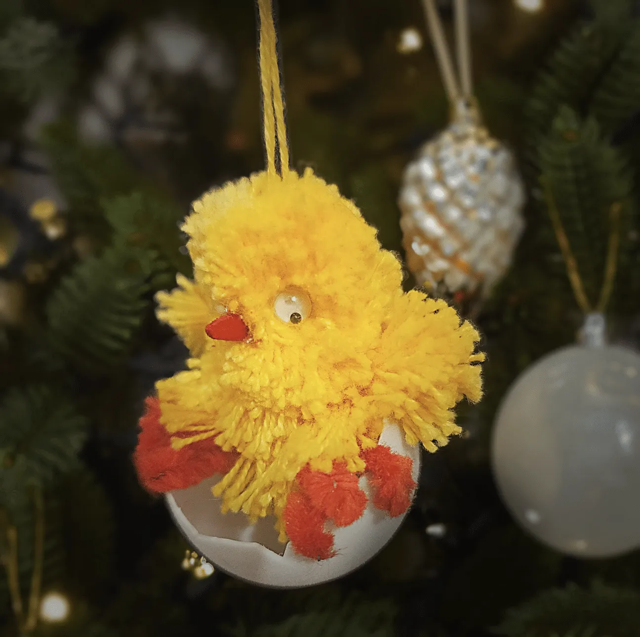Newly Hatched Chick with Googly Eyes Ornament - Kurochka Gifts
