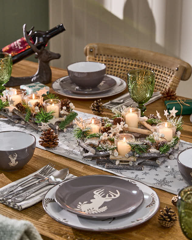 Nordic Christmas Table Setting Nordic Stag Tablescape Tableware Collections  Dibor