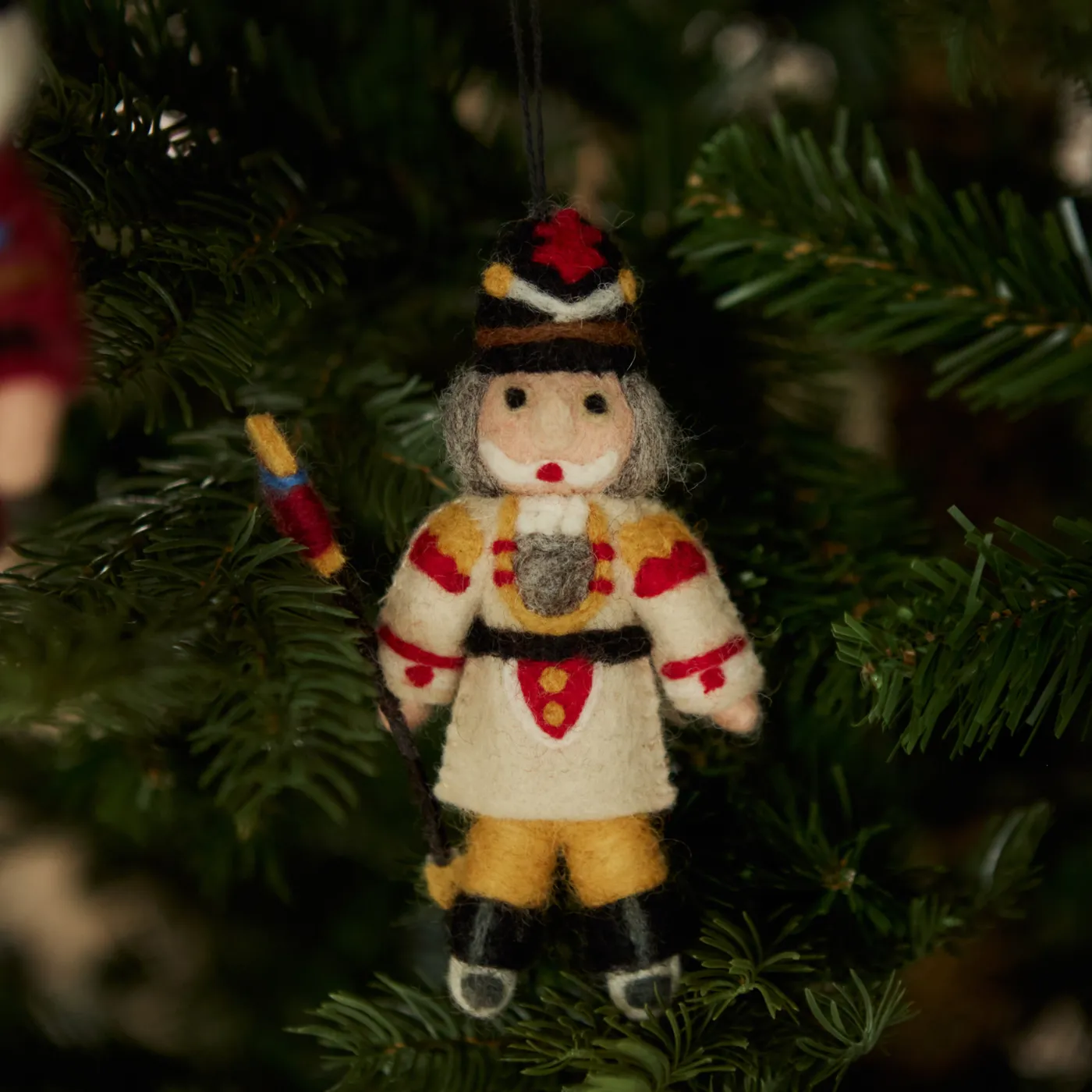 Nutcracker Ornament - Cream | Handcrafted Holiday Decoration