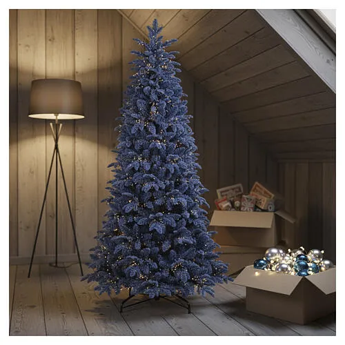 Ocean Blue prelit Christmas tree 590 warm white and multicolor LED light games 270 cm | online sales on HOLYART.com