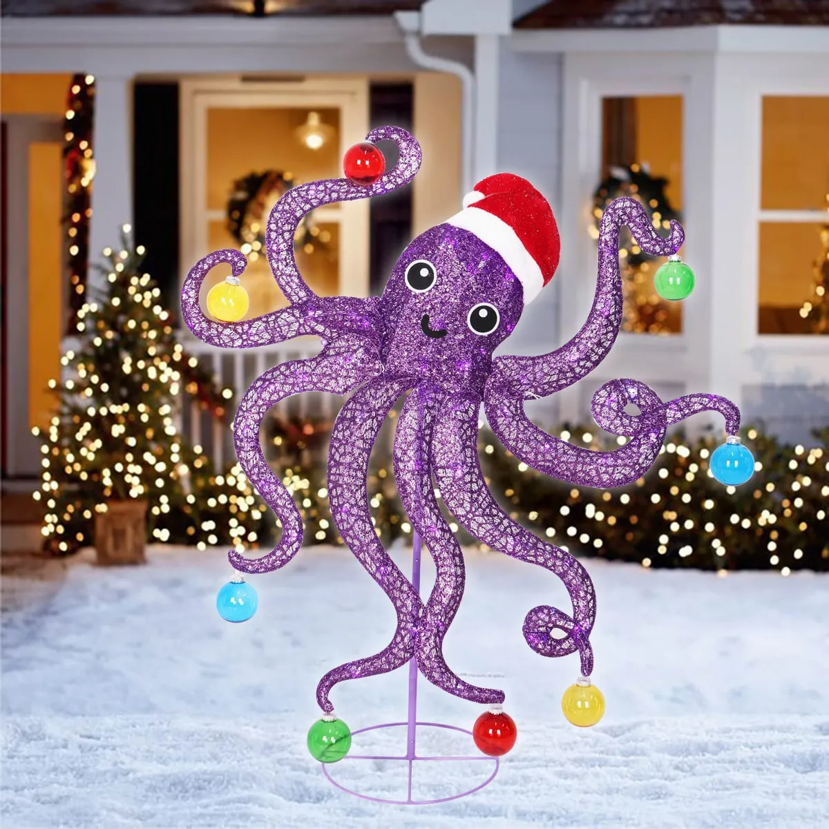 Octopus Stores Christmas Yard Decoration + Holiday Living 4-ft LED With  Resellers Ornaments