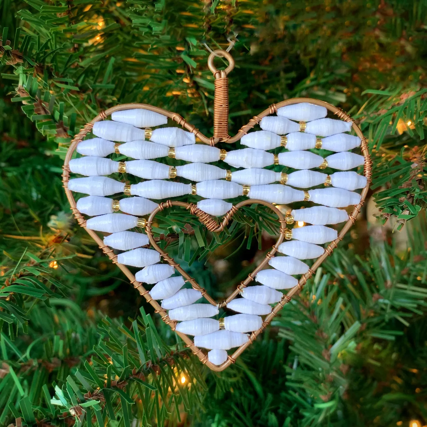 Open Heart Paper Bead Christmas Ornament | Handmade Christmas Ornament |  Ornaments 4 Orphans®