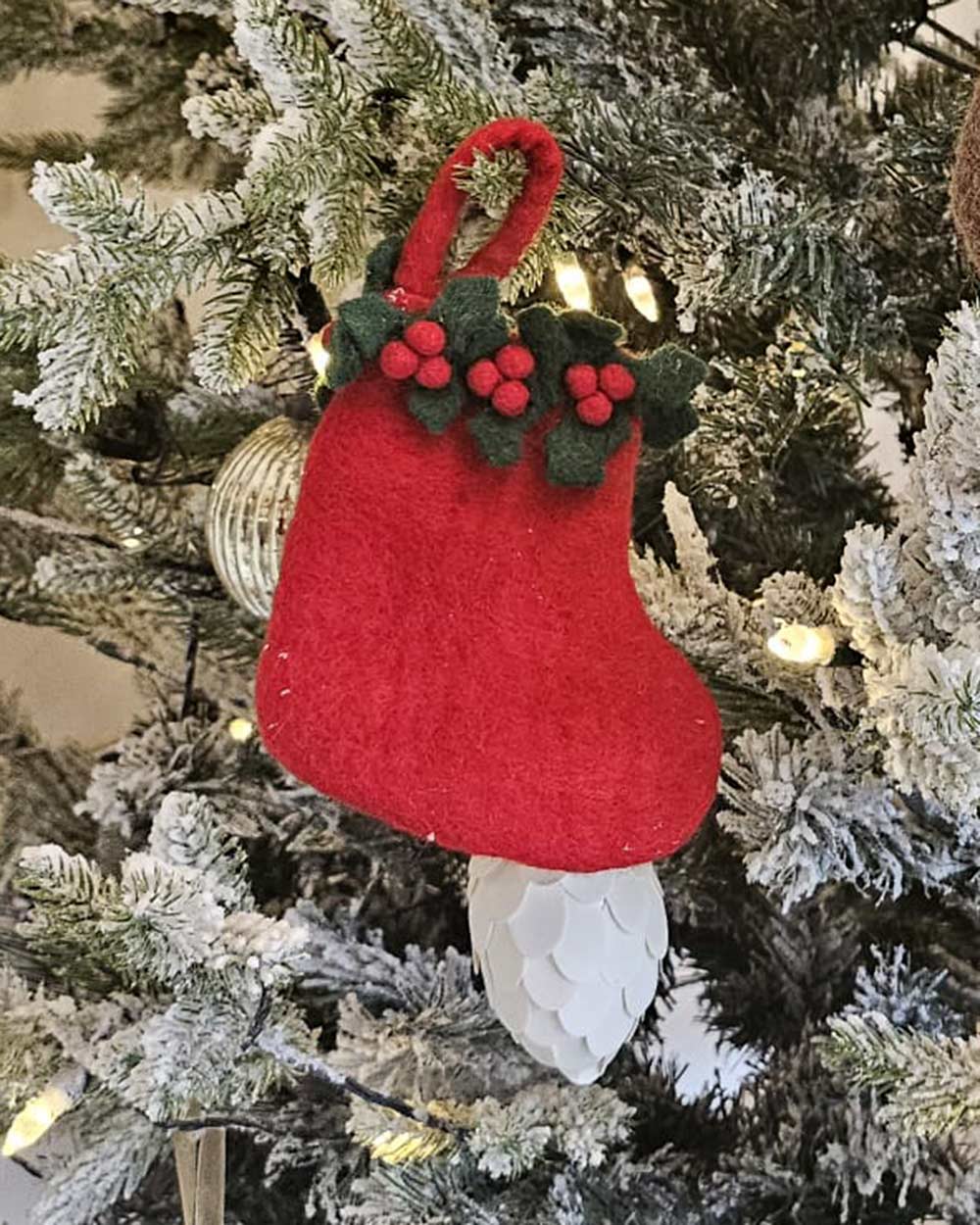 Ornament Handmade Felt Christmas Stocking Happy Home Felt Stocking Xmas Ornament