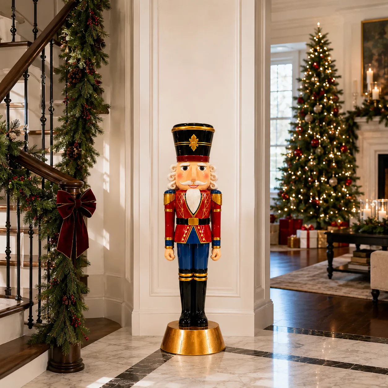 Outdoor Christmas Nutcracker Decorations Large Traditional Xmas Nutcracker  Soldier In Red, White Green Garden Trends