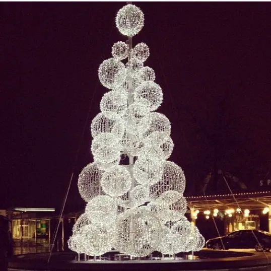 Outdoor Christmas Tree Decorations White Light Up Seasonal Ornaments White Outdoor Christmas Tree Illuminated Christmas Tree,