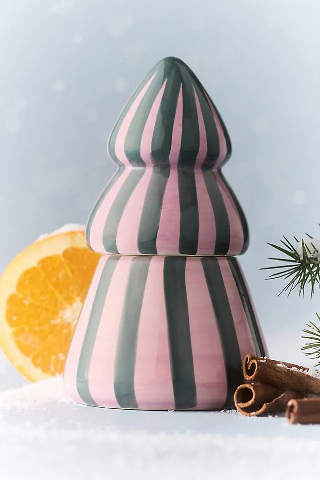 Paddywax Gourmand Pink Peppermint Figural Tree Ceramic Candle | AnthroHome
