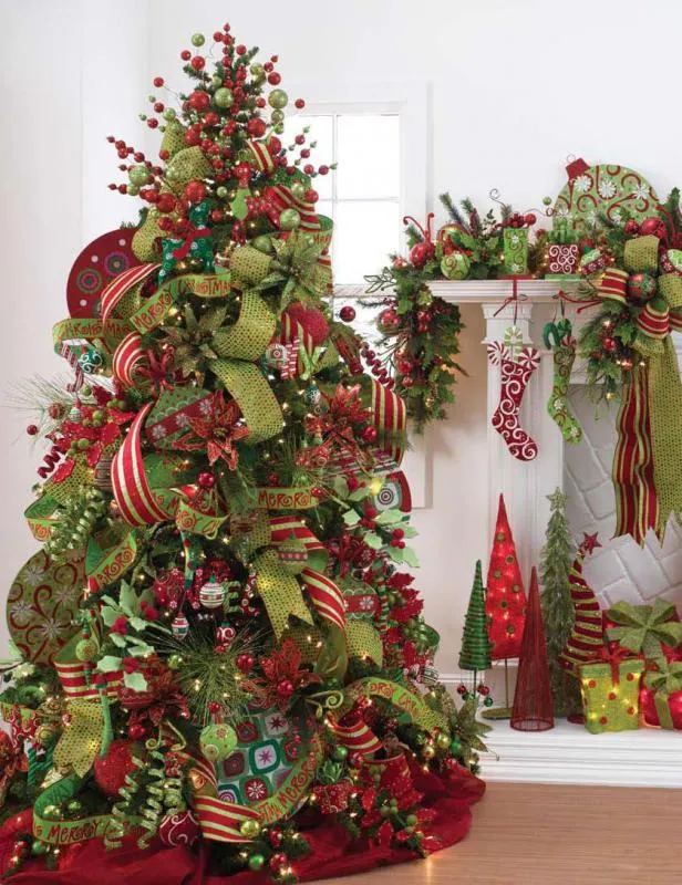 Part 2 Classic Red & Green Christmas Tree Ideas | Jeannie Pence