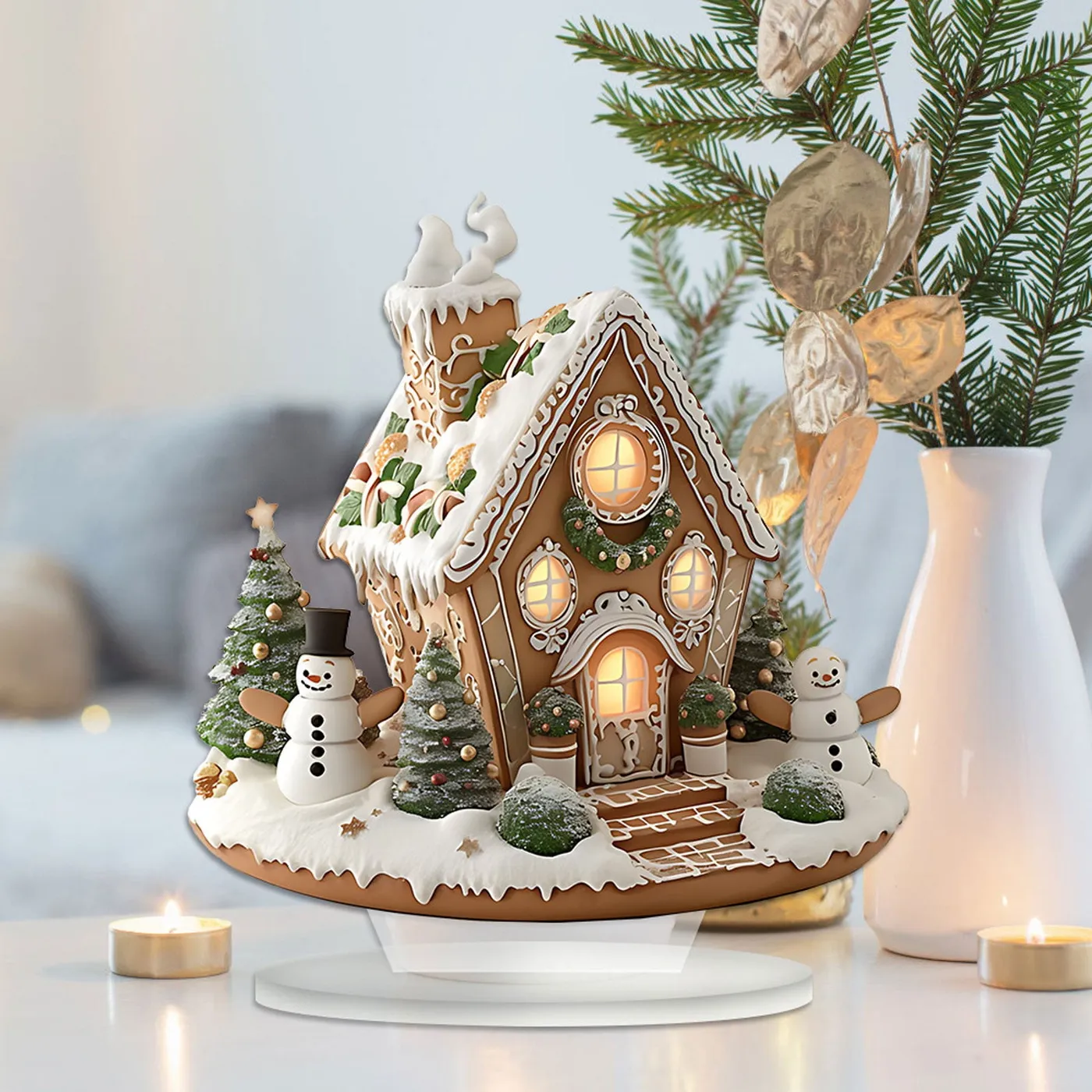 PEIBang Christmas Table Decorations,Snow House Decor Barbados | Ubuy