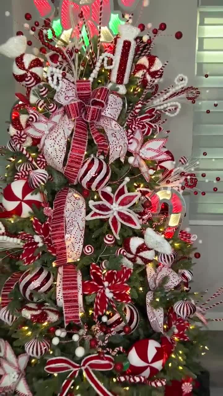Peppermint Candy Cane Christmas Ribbon Candy Christmas Tree Candy Cane Christmas Tree Decorating Kit Peppermint Christmas