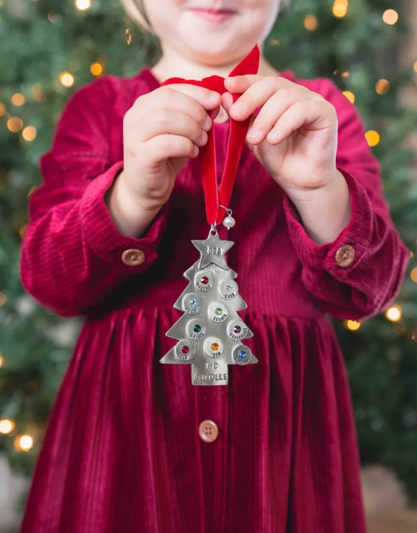 Personalized Birthstone Evergreen Ornament - The Vintage Pearl