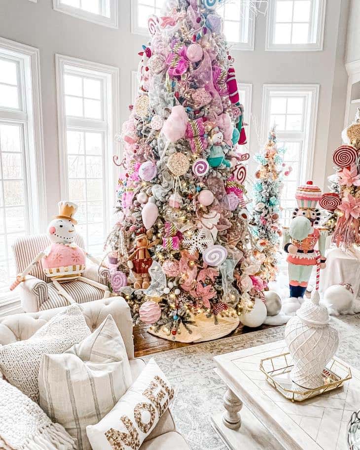 Pink Christmas Tree Candy Land Ornament How To Perfect The Pink Christmas Tree Look Farmhousehub