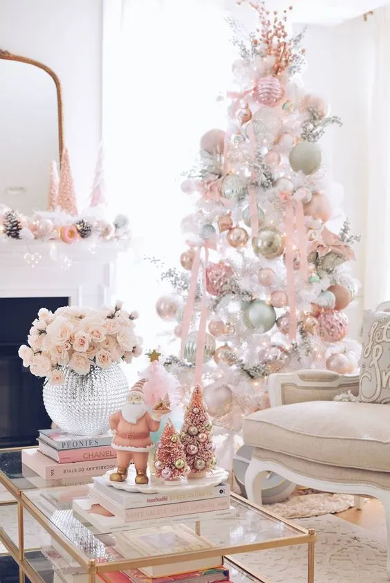 Pink Vintage Christmas Tree White 25 Best Christmas Tree Themes For  Decorating This Year