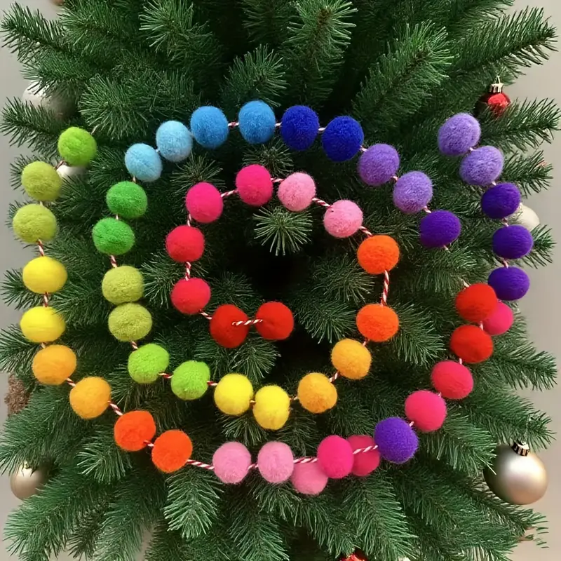 preassembled 3cm 1 18inch 60 balls pompom banner garland - Temu Mauritius