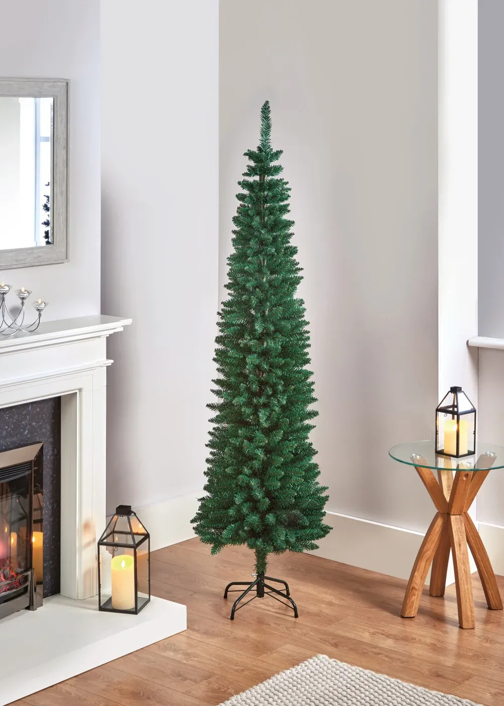 Premier Decorations Green Pencil Pine Christmas Tree 7Ft - One Size |  Matalan