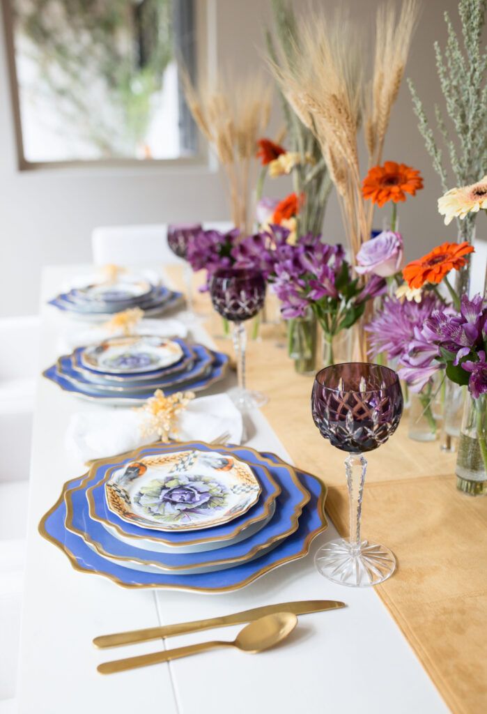 Purple Thanksgiving Table: Wheat Stalks and Glam - to have + to host