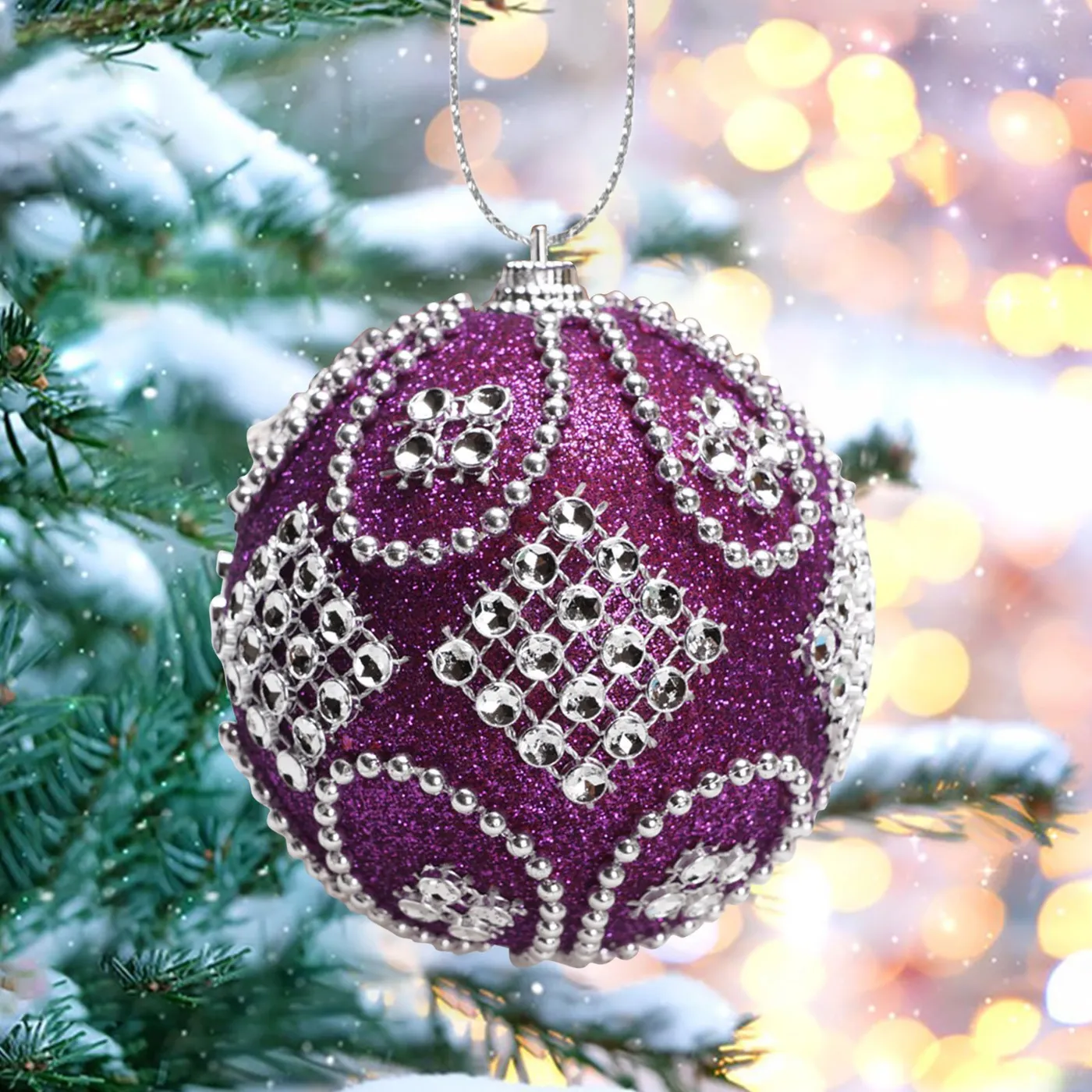 Ratfeit Christmas Ball Ornaments, 3.15in Christmas Tree Ornaments Glitter  Foam Hanging Decor Vase Fillers Birthday Party Decorations - Walmart.ca