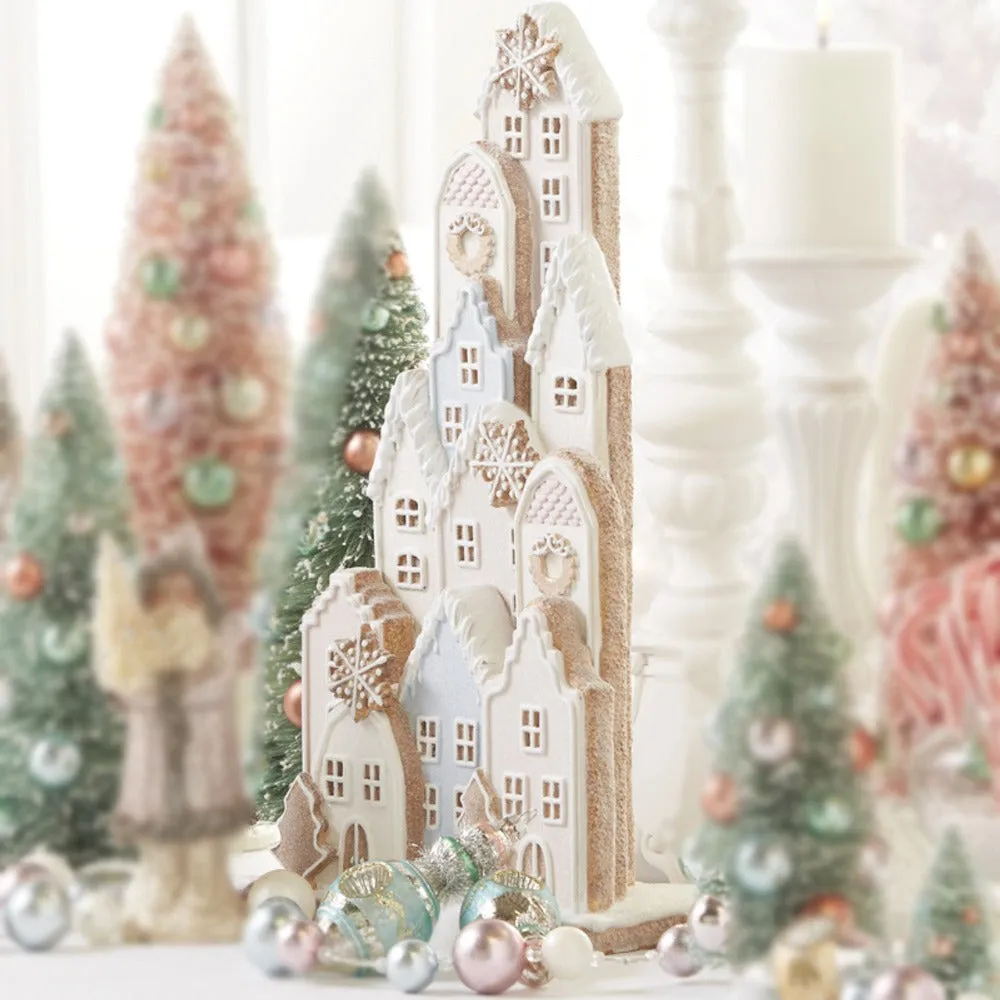 Raz 18.25' Iced Pastel Gingerbread Lighted Village Figure 4110222