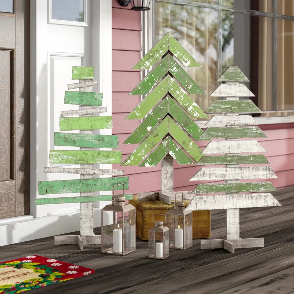 Recycled Wood Trees with Stands – Rust & Cinder