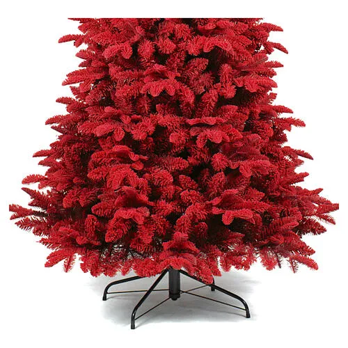 Red Christmas Tree 210 cm Poly PVC flocked slim