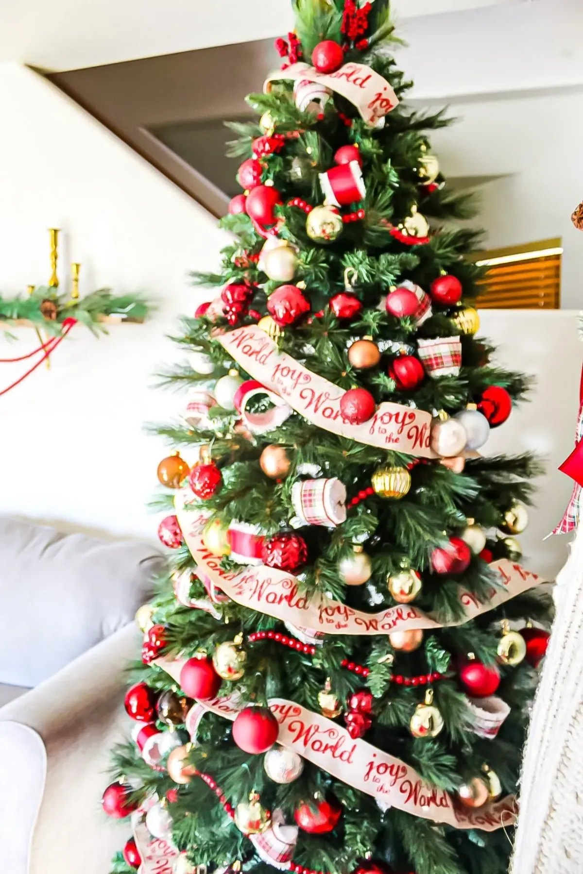Red Farmhouse Christmas Tree Red, White, And Silver Christmas Tree Decor  Farmhouse Themed Christmas Tree, Traditional