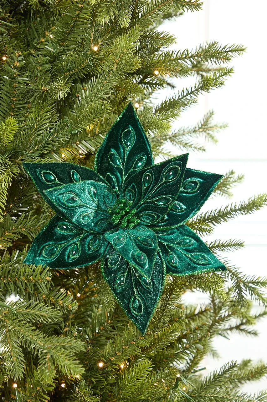 Regency 22' Bejeweled Poinsettia Stem: Green – Mtx75832