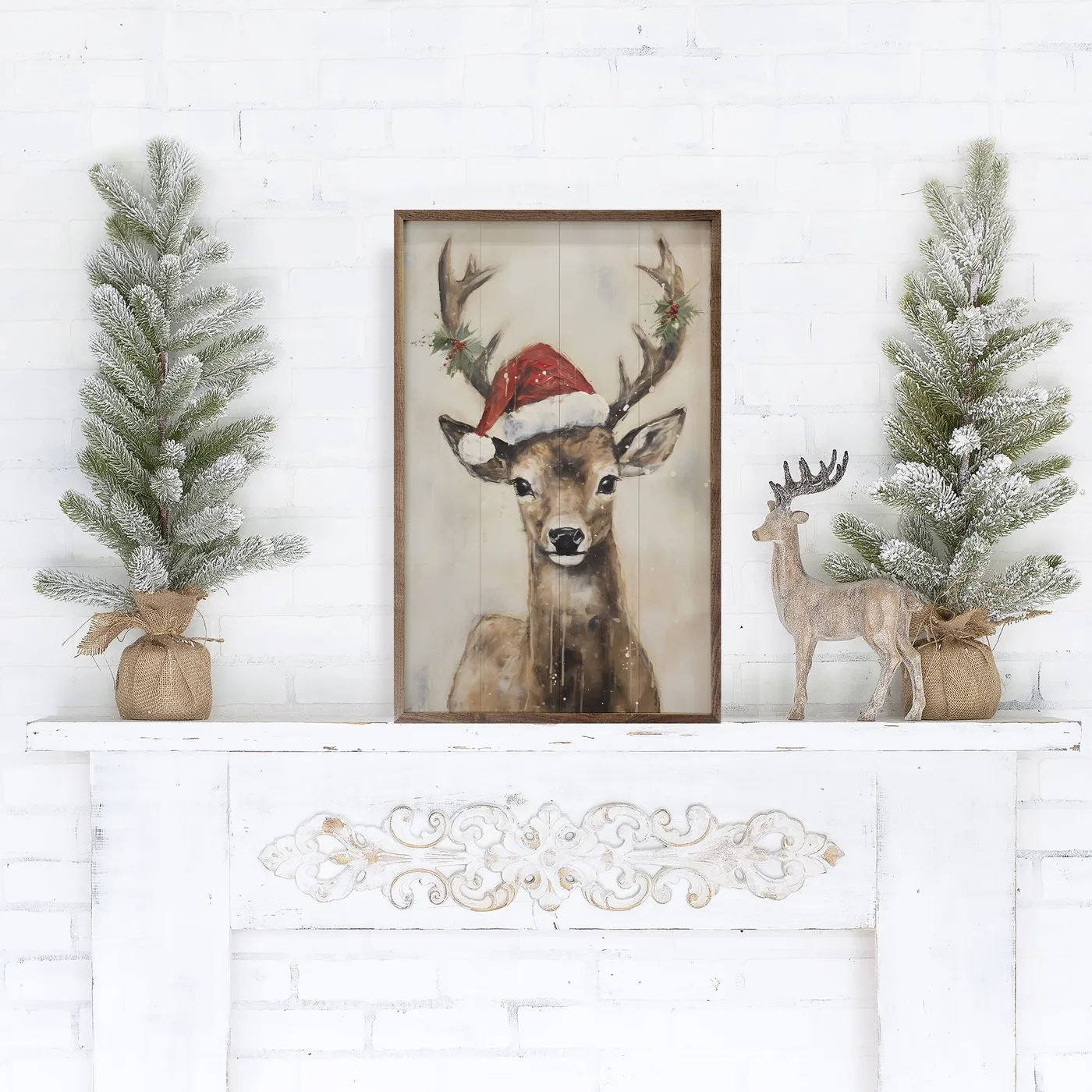 Reindeer With Hat By Petals Prints Design – Kendrick Home