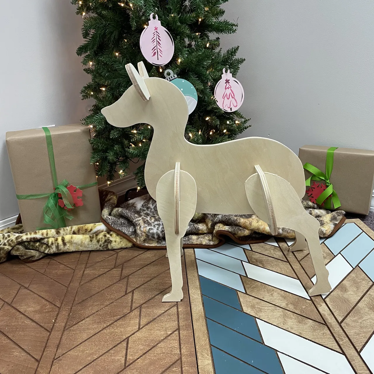 Reindeer Yard Art (Baby DoeStanding) 1/2'' Pine Christmas Decor WS -  buildacrosswholesale.com