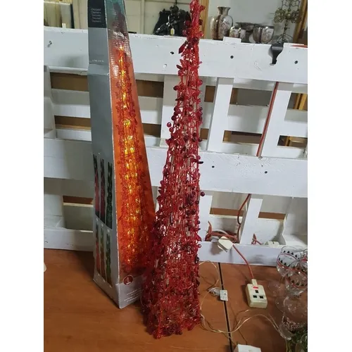 Ruby Christmas Tree, Basic Test- Working When Lotted (Approx. H: 88cm).