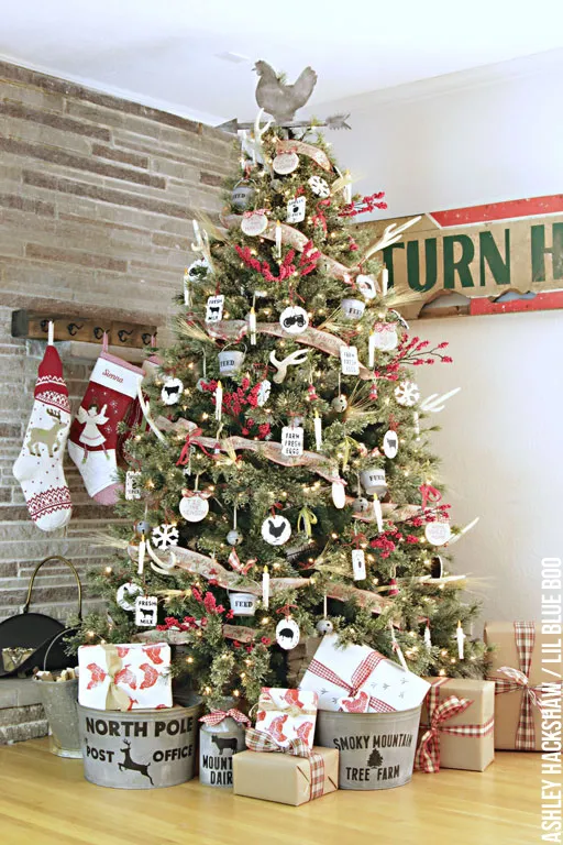 Rustic Farmhouse Christmas Ornaments Rustic Christmas Tree Pendants Country Rustic Tree Ornaments Rustic Farmhouse Christmas Farmhouse