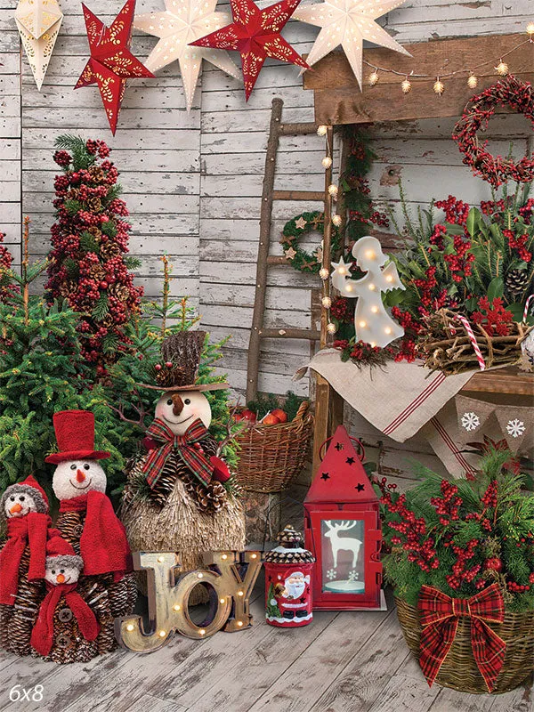 Rustic Red Christmas Backdrop