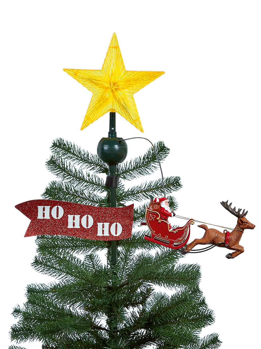 Santa Animated Angel Tree Topper Christmas Tree Topper: Star With Floating Santa On His Sleigh 50