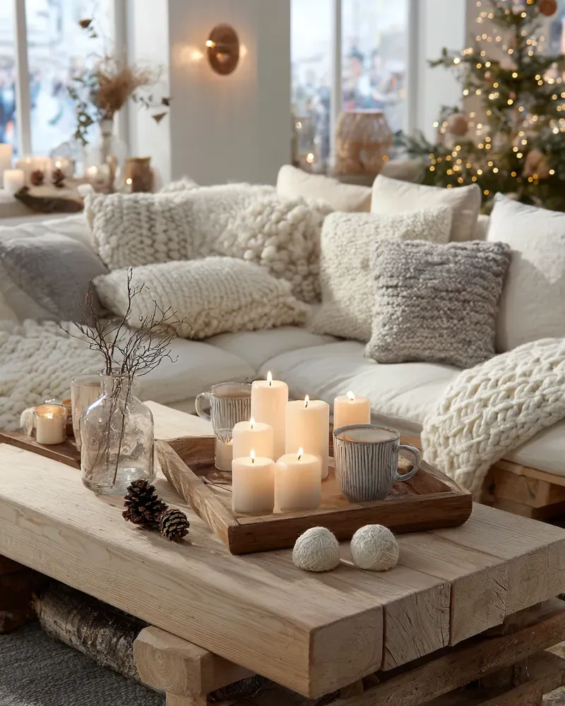Scandinavian Christmas Vignette: Light, Warmth & Simplicity 🕯️