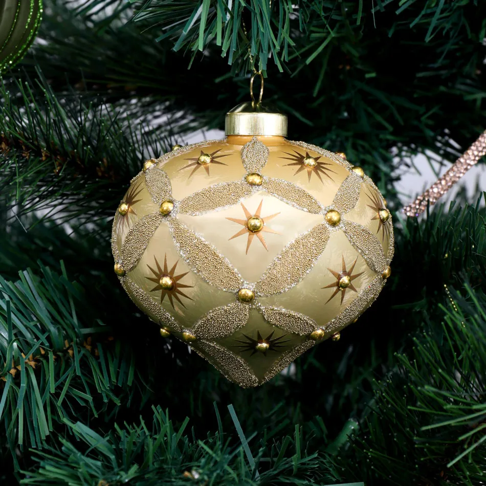 Seraphina Beaded Gold Christmas Tree Decoration - Onion - Christmas  decorations Online - Beautiful Accessories