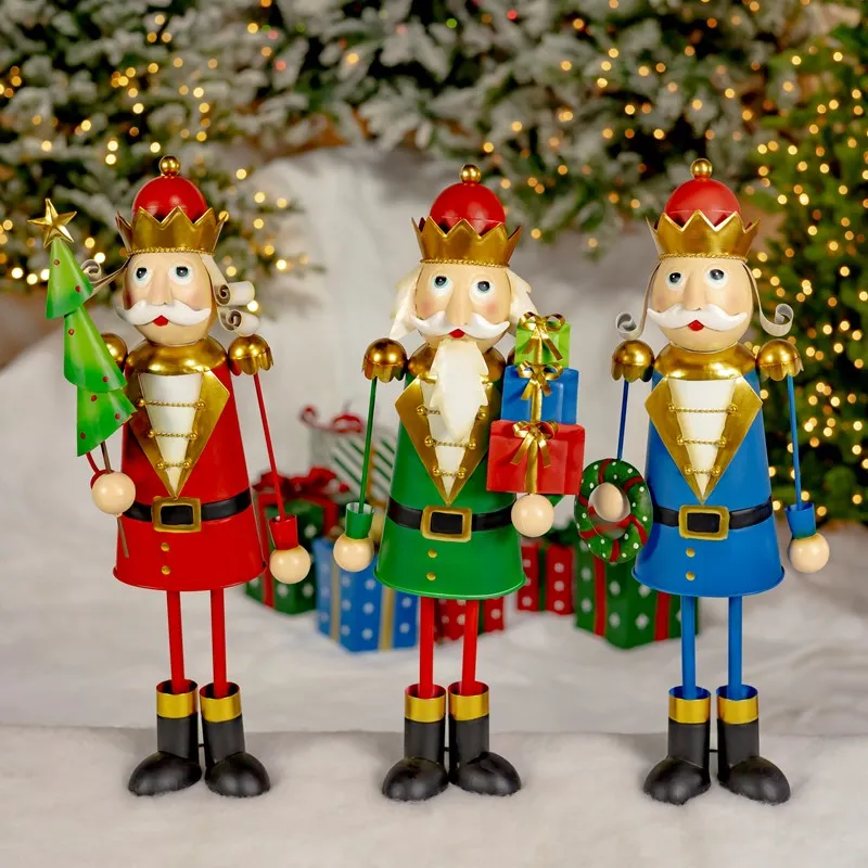 Set of 3 Assorted 2ft. Tall Metal Nutcracker Figurines 'Santa's Secret Soldiers'