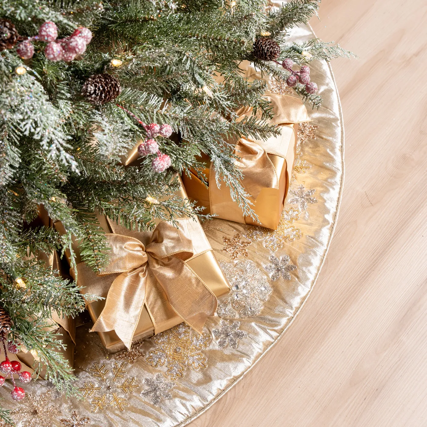 Shimmering Pine Tree Pre-Lit Warm White LED Lights – The Christmas Palace