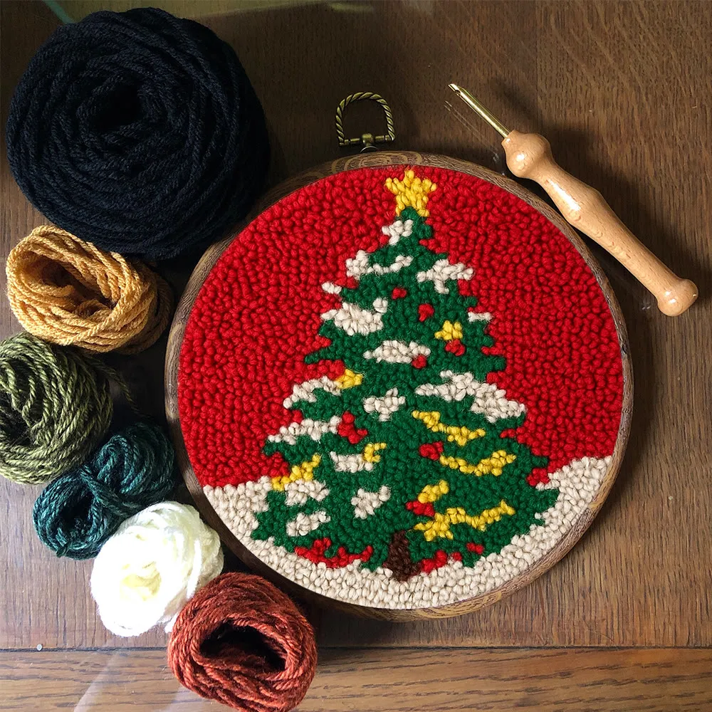 Shiny Christmas Tree Punch Needle Kit - Diy Christmas Needle Art | Nice  Handmade Craft For Kid