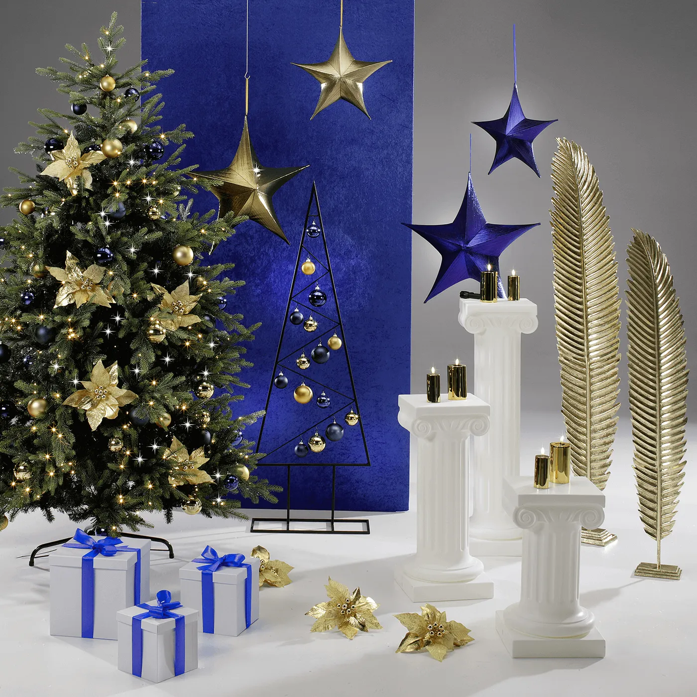 Shiny, midnight blue Christmas baubles » Ø 6 cm