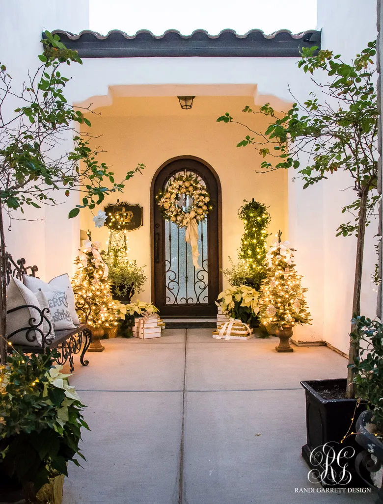 Silver and Gold Christmas Front Porch - Randi Garrett Design
